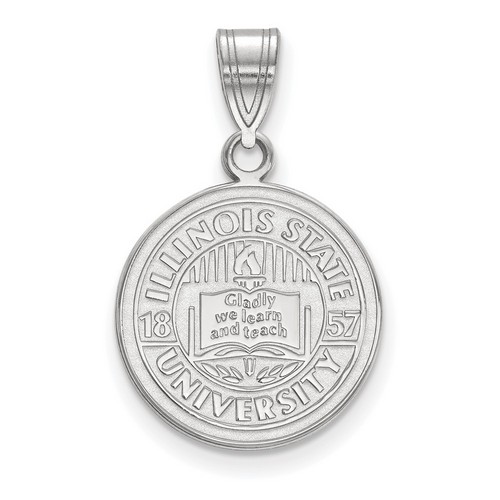 Illinois State University Redbirds Medium Sterling Silver Crest Pendant 2.21 gr