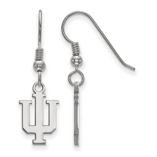 Indiana University Hoosiers Small Dangle Earrings in Sterling Silver 1.41 gr