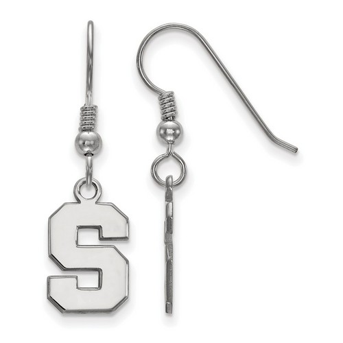 Michigan State University Spartans Small Sterling Silver Dangle Earrings 1.76 gr