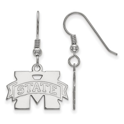 Mississippi State University Bulldogs Sterling Silver Dangle Earrings 3.28 gr