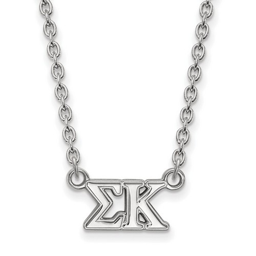 Sigma Kappa Sorority Medium Pendant Necklace in Sterling Silver 4.20 gr