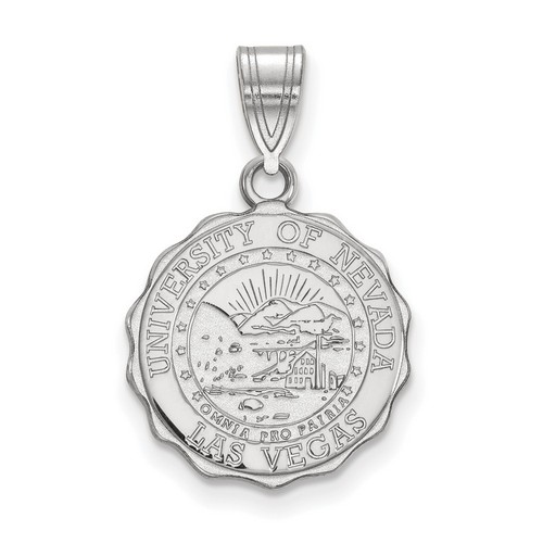 University Nevada Las Vegas UNLV Rebels Medium Crest Pendant in Sterling Silver