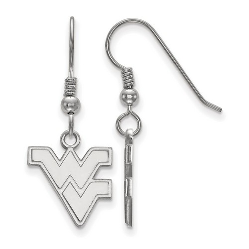 West Virginia University Mountaineers Small Dangle Earrings in Sterling Silver