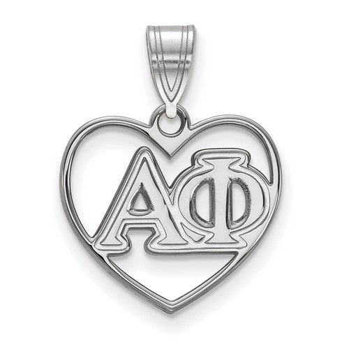 Alpha Phi Sorority Heart Pendant in Sterling Silver 1.46 gr