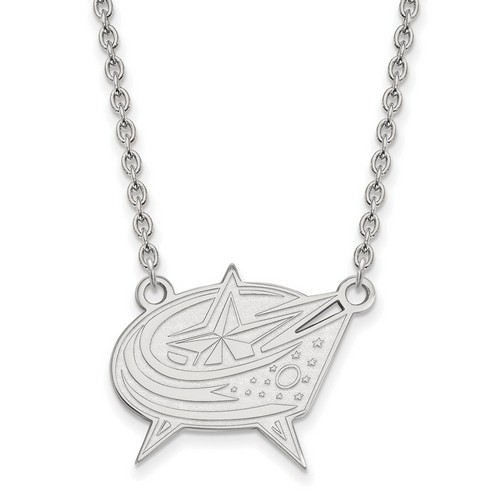 Columbus Blue Jackets Large Pendant Necklace in Sterling Silver 5.94 gr