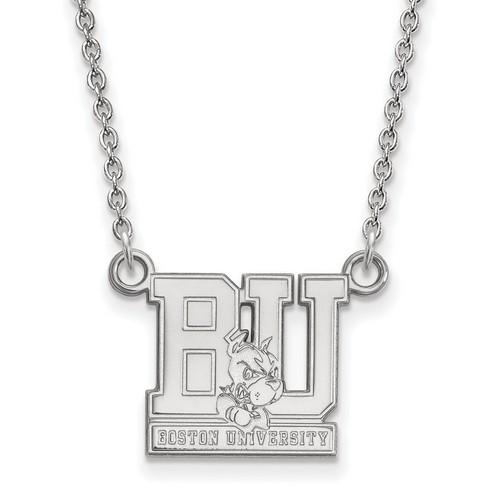 Boston University Terriers Small Pendant Necklace in Sterling Silver 3.60 gr