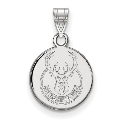 Milwaukee Bucks Small Disc Pendant in Sterling Silver 1.48 gr