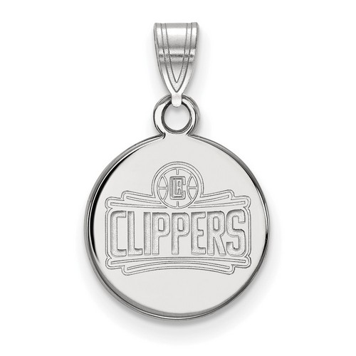 Los Angeles Clippers Small Disc Pendant in Sterling Silver