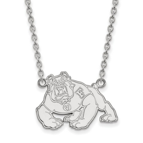 CalState Fresno Bulldogs Large Pendant Necklace in Sterling Silver 7.06 gr