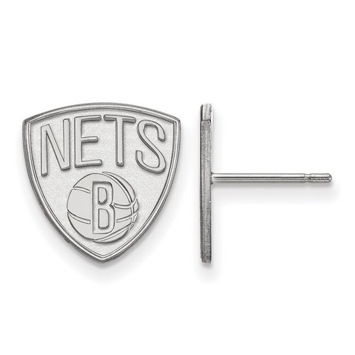 Brooklyn Nets Small Post Earrings in Sterling Silver 1.82 gr