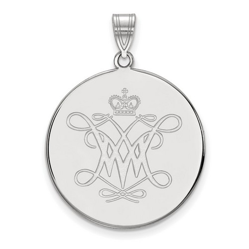 College of William & Mary Tribe XL Disc Pendant in Sterling Silver 5.79 gr