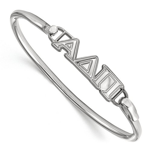 Alpha Delta Pi Sorority Small Hook & Clasp Bangle in Sterling Silver 11.38 gr