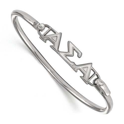 Alpha Sigma Alpha Sorority Small Hook & Clasp Bangle in Sterling Silver 11.38 gr