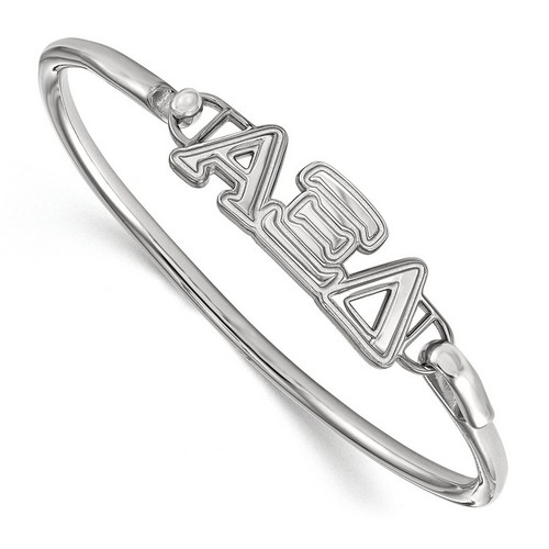 Alpha Xi Delta Sorority Small Hook & Clasp Bangle in Sterling Silver 11.38 gr