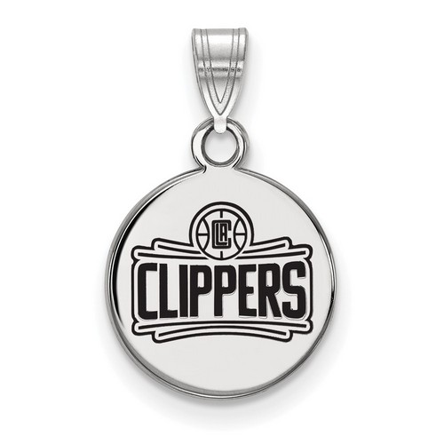 Los Angeles Clippers Small Disc Pendant in Sterling Silver 1.48 gr