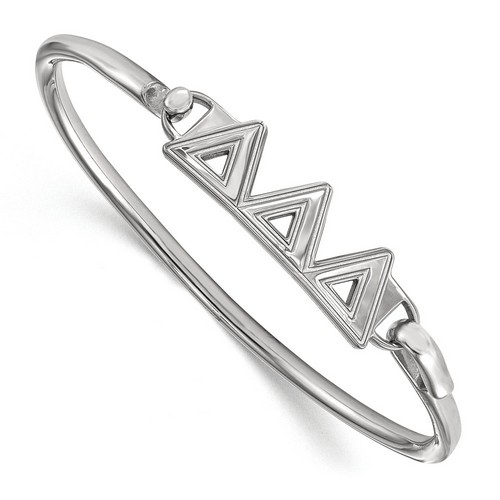 Delta Delta Delta Sorority Small Hook & Clasp Bangle in Sterling Silver 11.38 gr