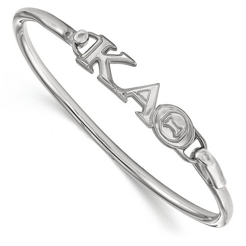 Kappa Alpha Theta Sorority Small Hook & Clasp Bangle in Sterling Silver 11.38 gr