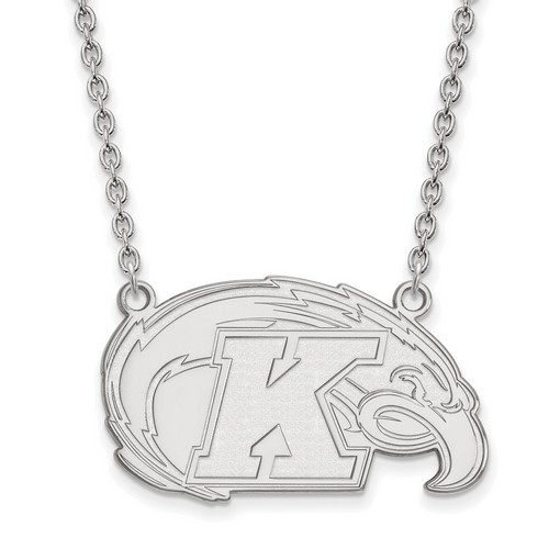 Kent State University Golden Flashes Large Pendant Necklace in Sterling Silver