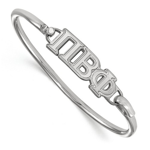 Pi Beta Phi Sorority Small Hook & Clasp Bangle in Sterling Silver 11.38 gr
