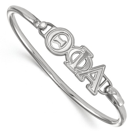 Theta Phi Alpha Sorority Small Hook & Clasp Bangle in Sterling Silver 11.38 gr
