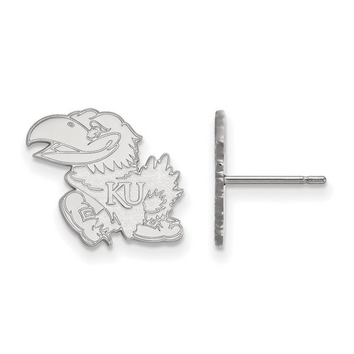 University of Kansas Jayhawks Small Post Earrings in Sterling Silver 1.73 gr