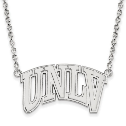 University Nevada Las Vegas UNLV Rebels Large Sterling Silver Pendant Necklace