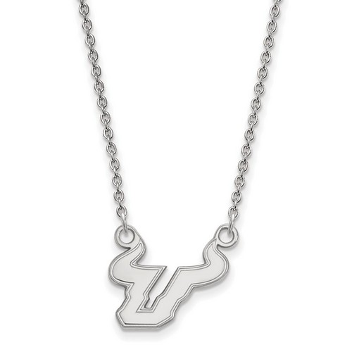 University of South Florida Bulls Small Sterling Silver Pendant Necklace 2.91 gr