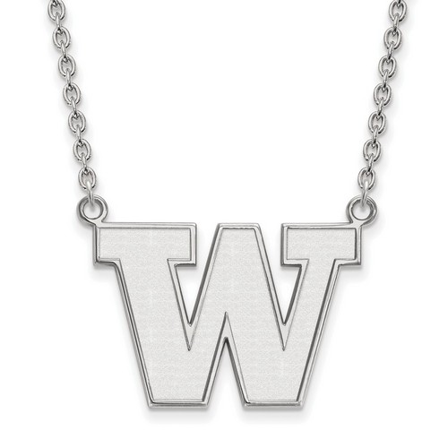 University of Washington Huskies Large Sterling Silver Pendant Necklace 6.67 gr