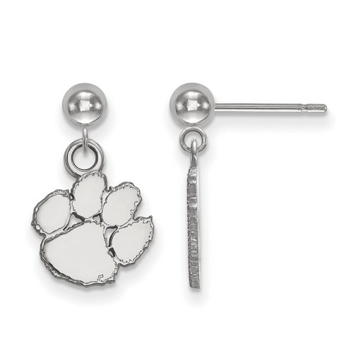 Clemson University Tigers Dangle Ball Earrings in Sterling Silver 1.58 gr