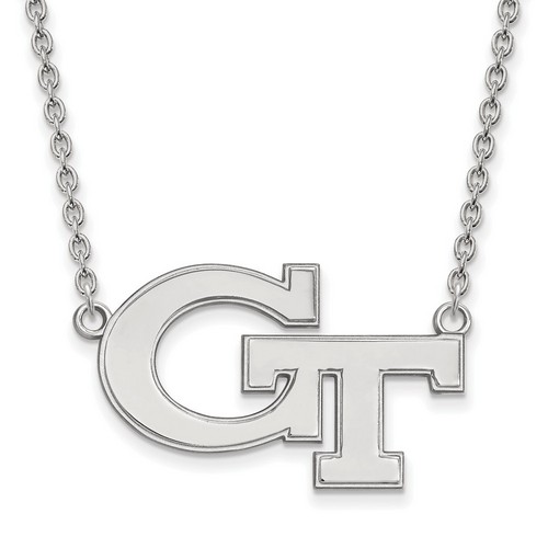 Georgia Tech Yellow Jackets Large Pendant Necklace in Sterling Silver 6.47 gr