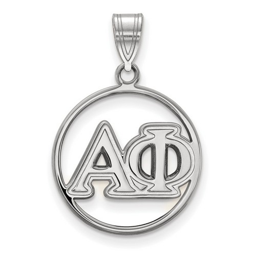 Alpha Phi Sorority Small Circle Pendant in Sterling Silver 2.03 gr