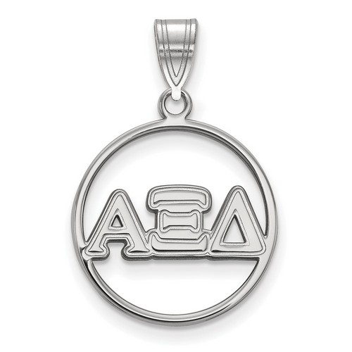 Alpha Xi Delta Sorority Small Circle Pendant in Sterling Silver 1.50 gr