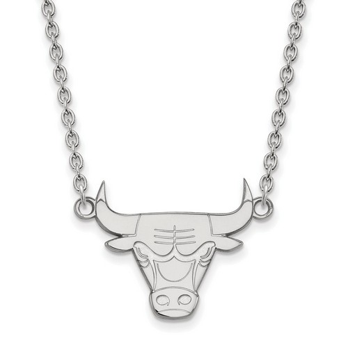 Chicago Bulls Large Pendant Necklace in Sterling Silver 5.37 gr