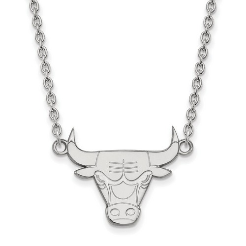 Chicago Bulls Large Pendant Necklace in Sterling Silver 5.37 gr