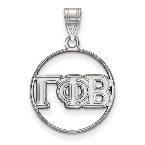 Gamma Phi Beta Sorority Small Circle Pendant in Sterling Silver 1.50 gr