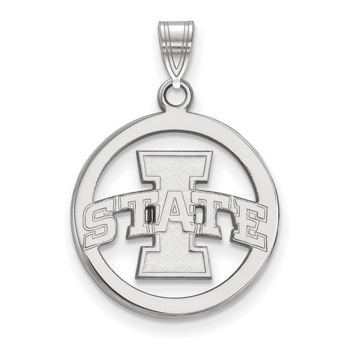 Iowa State University Cyclones Small Circle Pendant in Sterling Silver 2.05 gr
