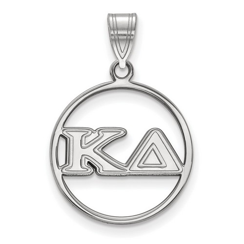 Kappa Delta Sorority Small Circle Pendant in Sterling Silver 1.68 gr