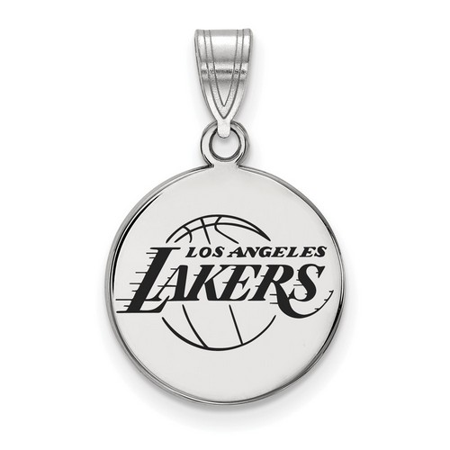 Los Angeles Lakers Medium Disc Pendant in Sterling Silver 2.33 gr