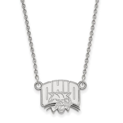 Ohio University Bobcats Small Pendant Necklace in Sterling Silver 3.45 gr