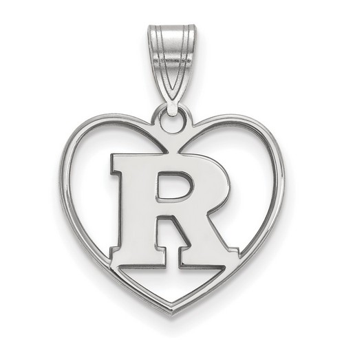 Rutgers University Scarlet Knights Sterling Silver Heart Pendant 1.42 gr