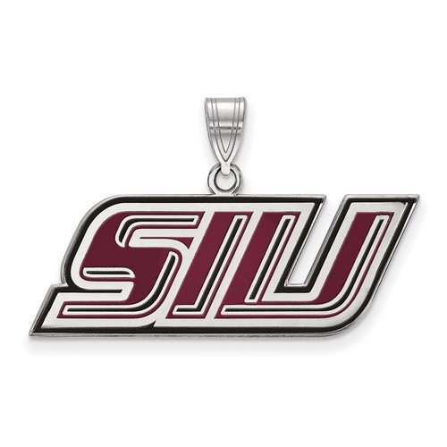 Southern Illinois University SIU Salukis Small Pendant in Sterling Silver