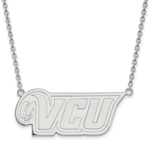 Virginia Commonwealth University Rams Large Pendant Necklace in Sterling Silver