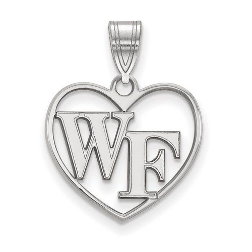 Wake Forest University Demon Deacons Sterling Silver Heart Pendant 1.41 gr