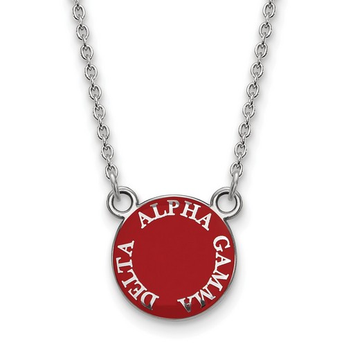 Alpha Gamma Delta Sorority XS Pendant Necklace in Sterling Silver 3.07 gr