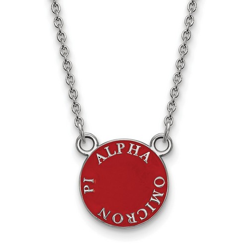 Alpha Omicron Pi Sorority XS Pendant Necklace in Sterling Silver 3.22 gr