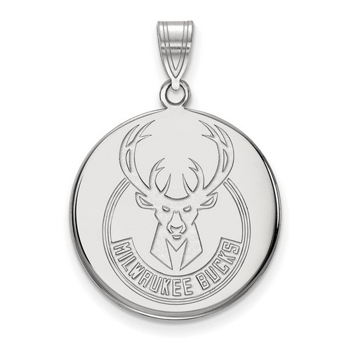 Milwaukee Bucks Large Disc Pendant in Sterling Silver 4.28 gr