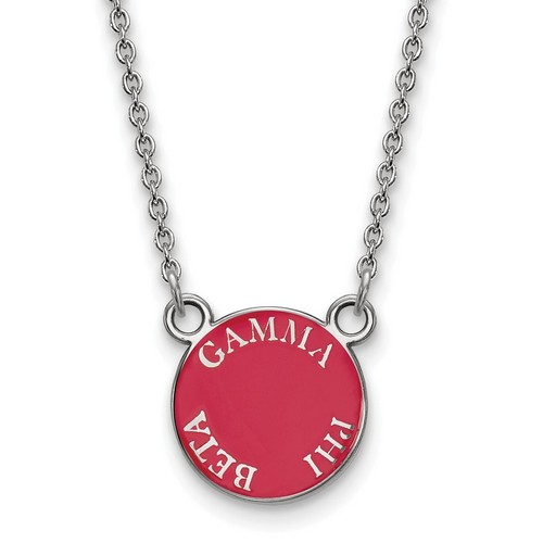 Gamma Phi Beta Sorority XS Pendant Necklace in Sterling Silver 3.07 gr