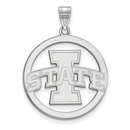 Iowa State University Cyclones L Sterling Silver Circle Pendant 3.87 gr
