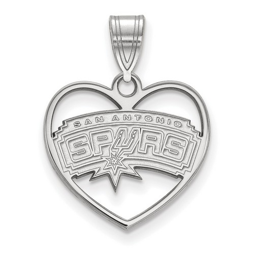 San Antonio Spurs Sterling Silver Heart Pendant 1.63 gr