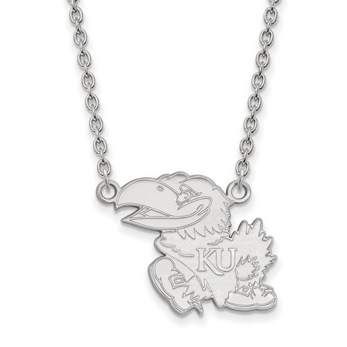 University of Kansas Jayhawks Large Pendant Necklace in Sterling Silver 6.08 gr